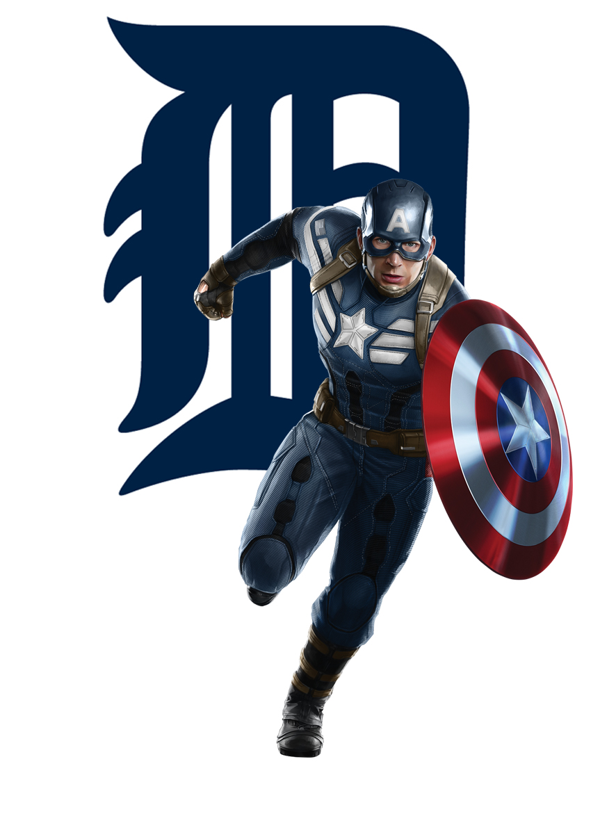 Detroit Tigers Captain America Logo vinyl decal